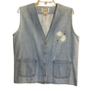 Won’s Wear Size Large Vintage Women’s Embroidered Denim Vest